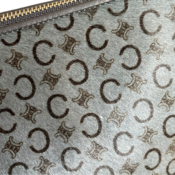 CELINE VTG Madem C Grey Pony Hair Short Handle Bag - Picture 15 of 16
